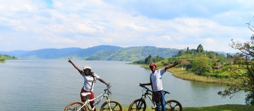 biking in lake bunyonyi